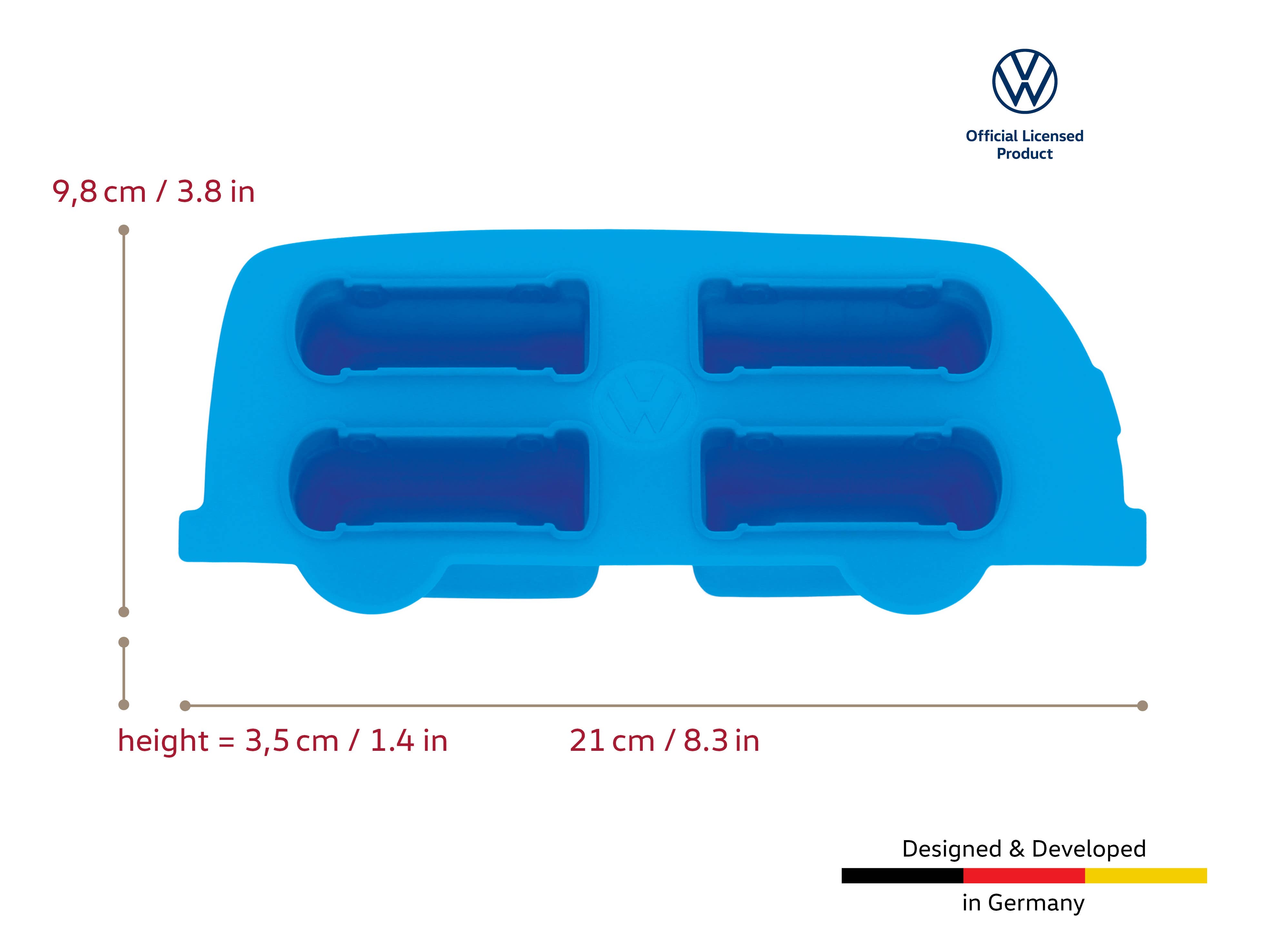 VW Collection by BRISA - Wholesale Ice Tray/Mold - VW Bus Silicone Ice Cube Tray/Baking/Praline Form - BL1