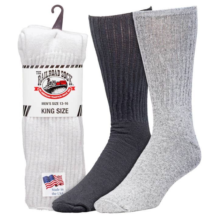 Chaussettes mi-mollet grande taille (2 paires) pour la vente par Railroad Sock llc