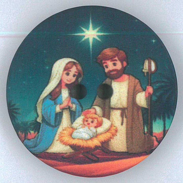 BOUTON IMPRIMÉ NAISSANCE NOËL 5 pour la vente par NEMARK