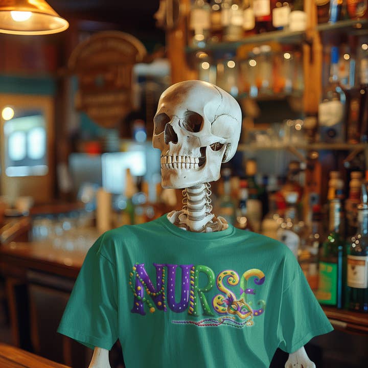 Mardi Gras Nurse for wholesale by Hot Mess Apparel