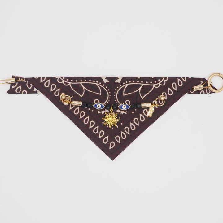 Braunes Cairo Rider Bandana-Halsband für Hunde und Katzen für den Großhandel von Aura