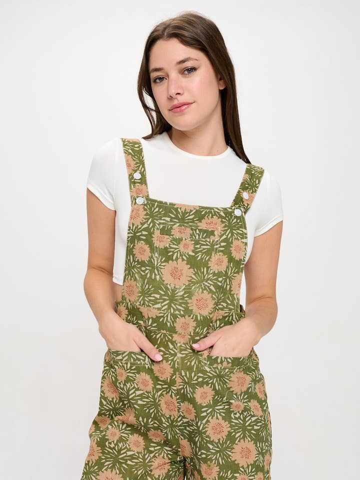 VINTAGE FLOWER BLOSSOM PRINT SHORTALLS for wholesale by SM WARDROBE