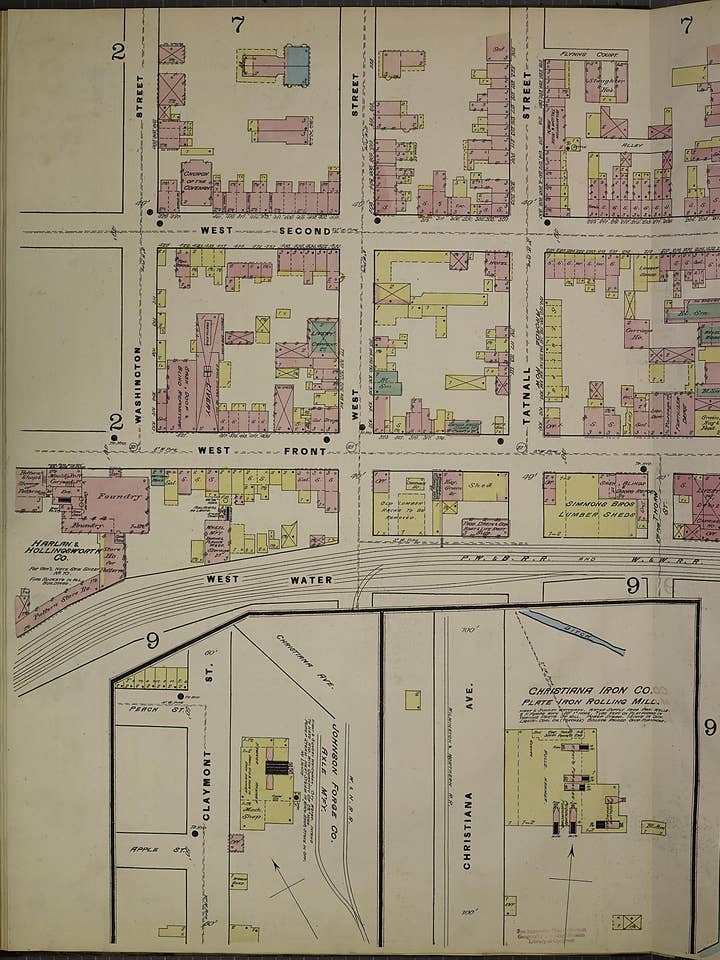 Wilmington, New Castle County, Delaware 1884 (Sheet 17) for wholesale by Relic Map Co.