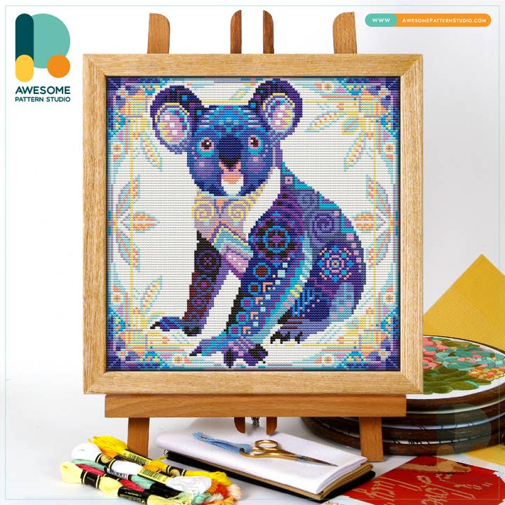 CS582-1 Mandala Koala, tællet korsstingsæt for engroshandel hos Awesome Pattern Studio