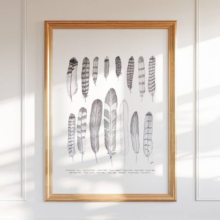 Afdrukken met veren van roofvogels voor wholesale door Vanee.ink