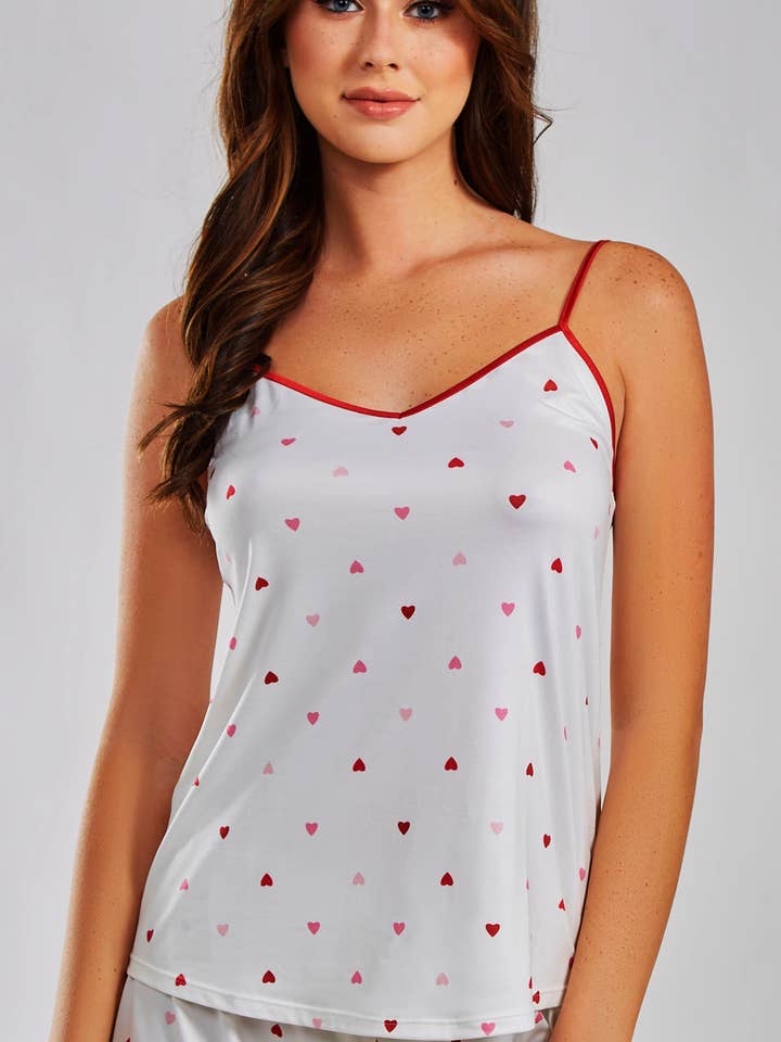 Anjela Hearts Knit Cami and Short Sleep Set for wholesale by iCollection