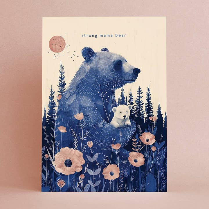 Botanopia USA - gifts , decor and cards for plant lovers - Wholesale Everyday Greeting Card - Strong Mama Bear | Mother's Day Card