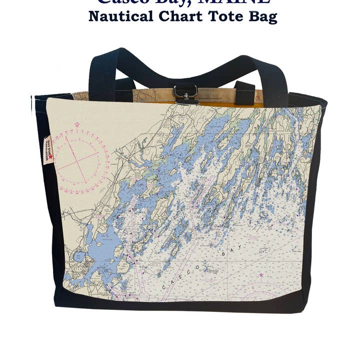 Casco Bay, Maine - Seekarten-Bootstasche für den Großhandel von Not for Navigation