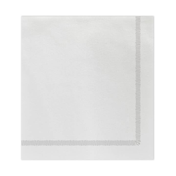 Papersoft Fringe Light Gray Cocktail Napkins Pack of 20 for wholesale by VIETRI Inc.