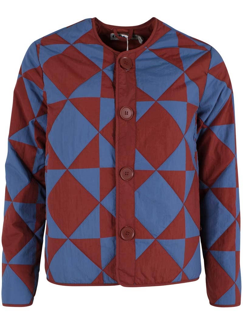 Danefae København - Wholesale Jacket - Women's - Daneland AOP Thermo Jacket Dk Brick/Warm Blue DIAMETRIC6