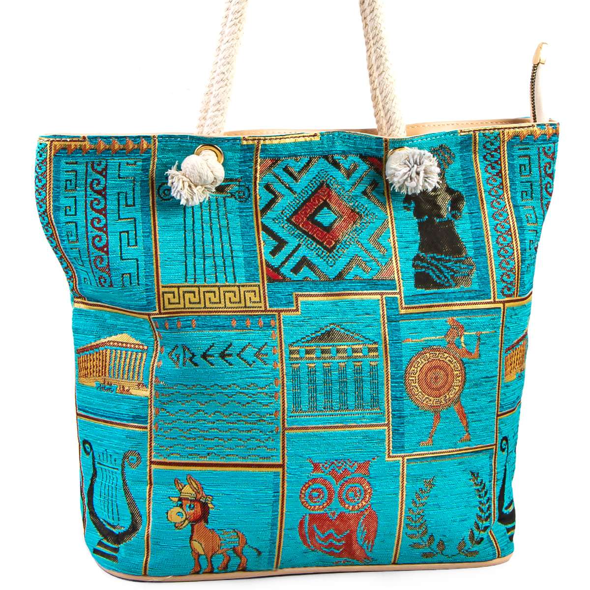 CRETE TRADING INC - Wholesale Shoulder Bag - Women's - Greece Vintage Shoulder Bag Blue1