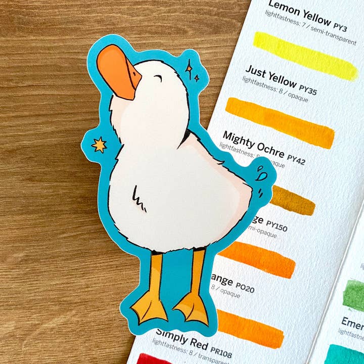 Happy Ducky enkelt klistermærke for engroshandel hos Katie Cat Created