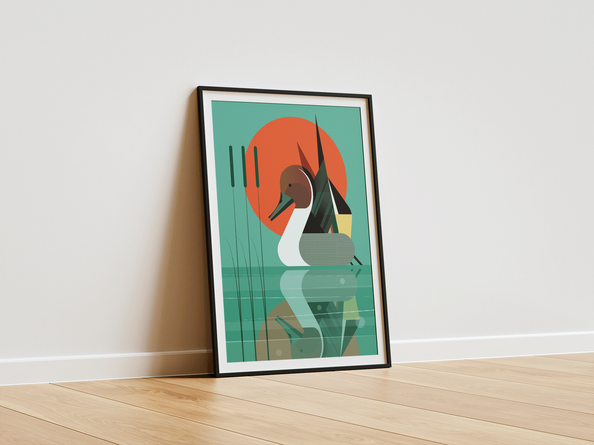 Mr Watson Design – wholesale Art print – Northern Pintail Duck - Retro print1