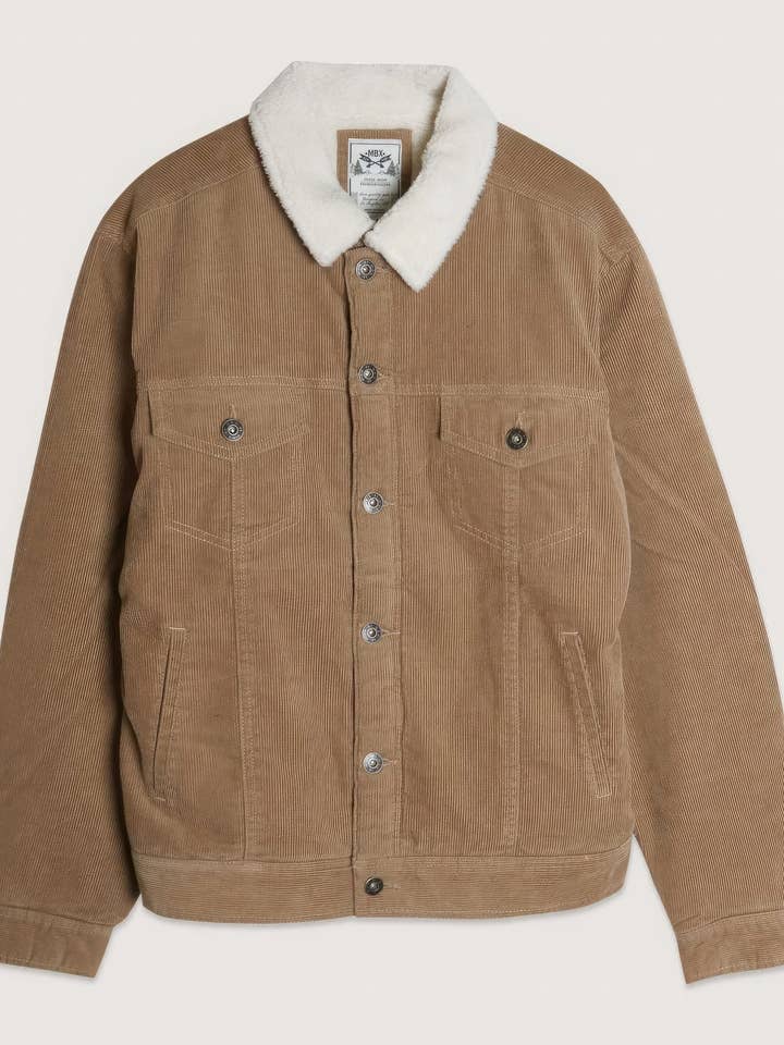 Veste de camionneur décontractée doublée en velours côtelé pour la vente par Bandanas Wholesale