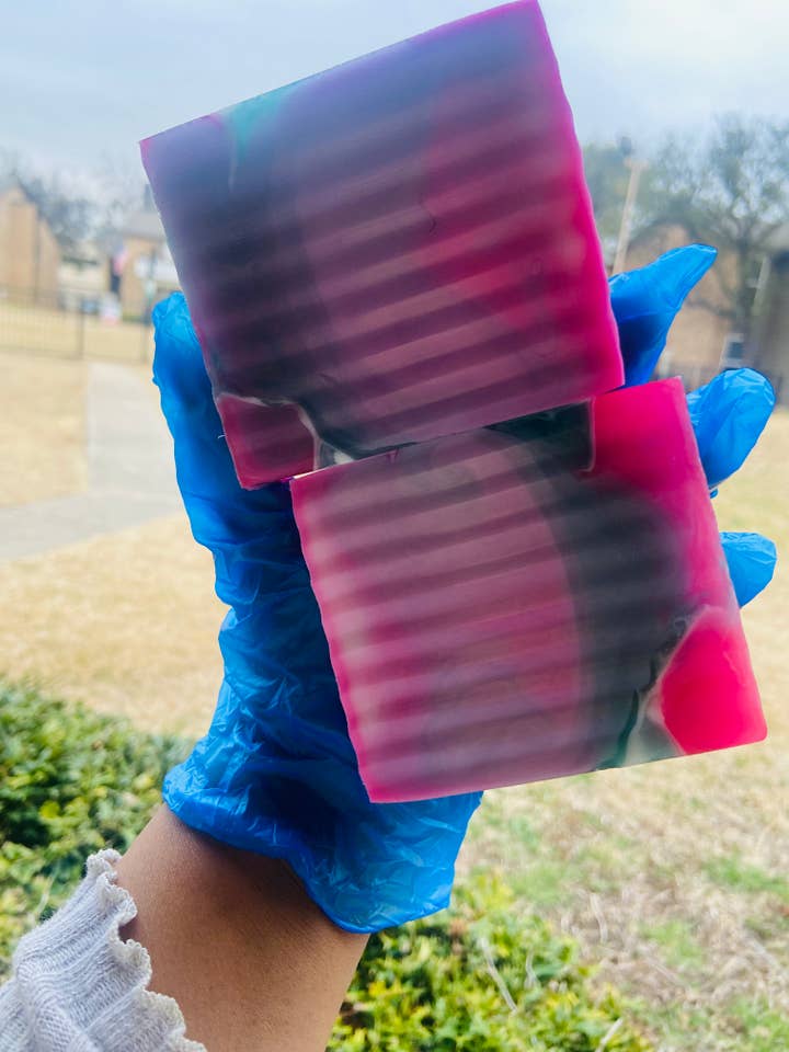 Rose Patchouli- Amber Soap Loaf for wholesale by Bruja Pandora Box LLC