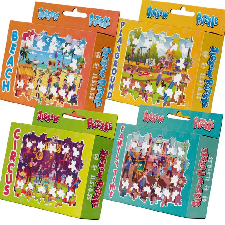Educational Puzzles for Kids | 60 Pieces | Set of 4 for wholesale by Busy Bird Books