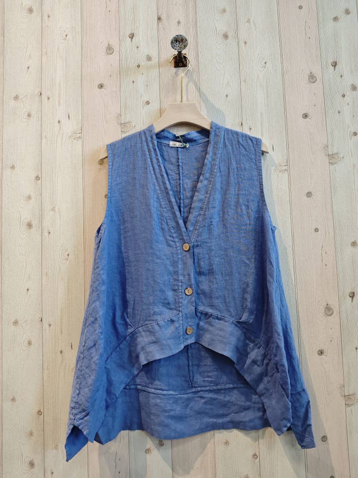 Linen & More – wholesale Blus - Dam – REF 83679 ÄRMLÖS BLUS LINNE 100%