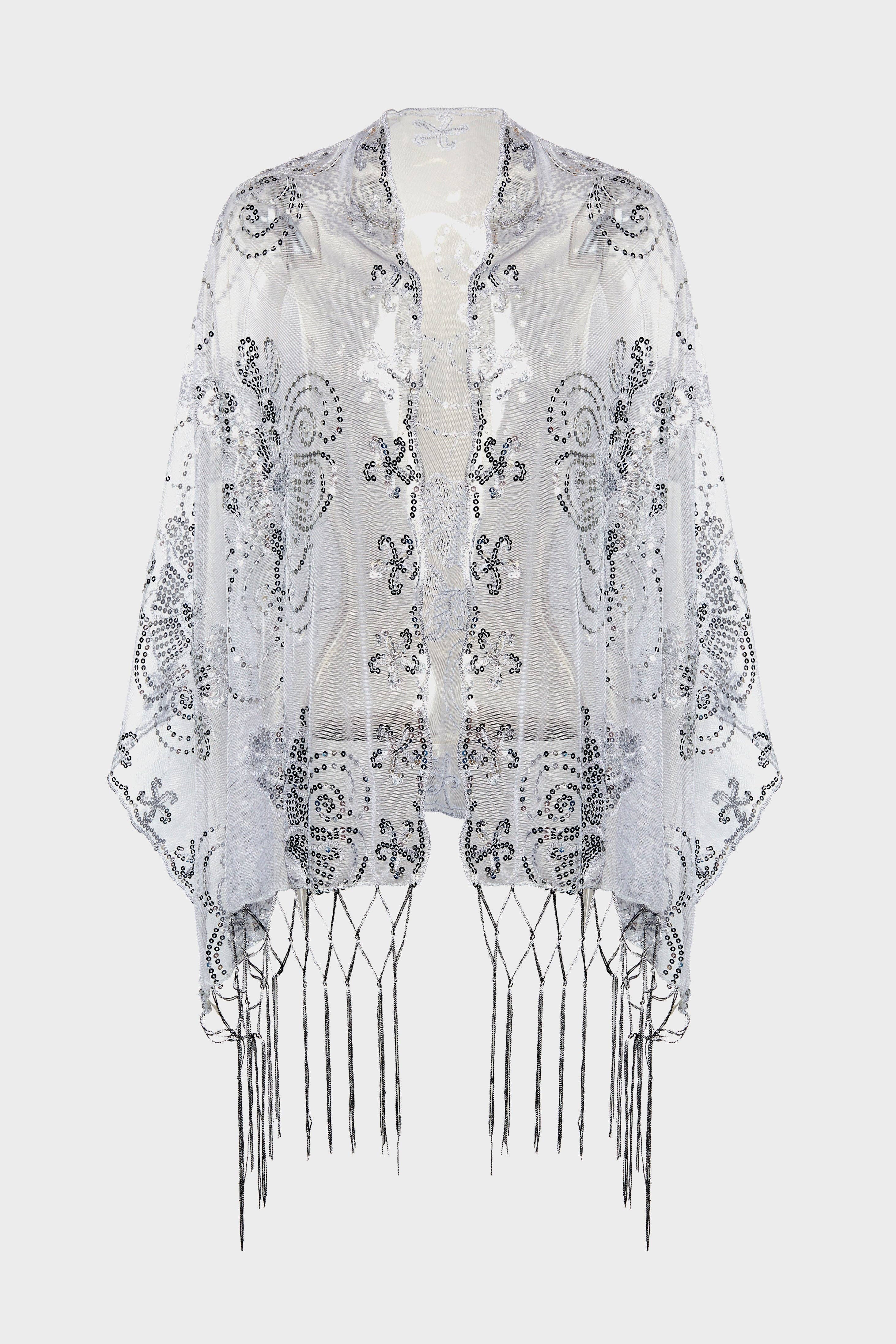 BABEYOND - Wholesale Wrap - Women's - Radiant Beaded Sequin Floral Shawl4