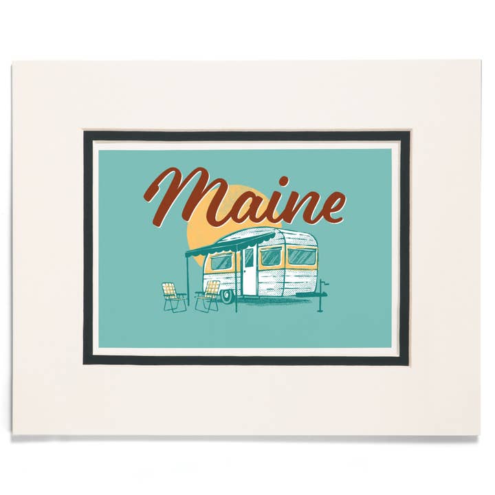 STAMPE OPACHE Maine, Fiammifero Vintage, Camper Vintage per la vendita all'ingrosso da parte di Lantern Press