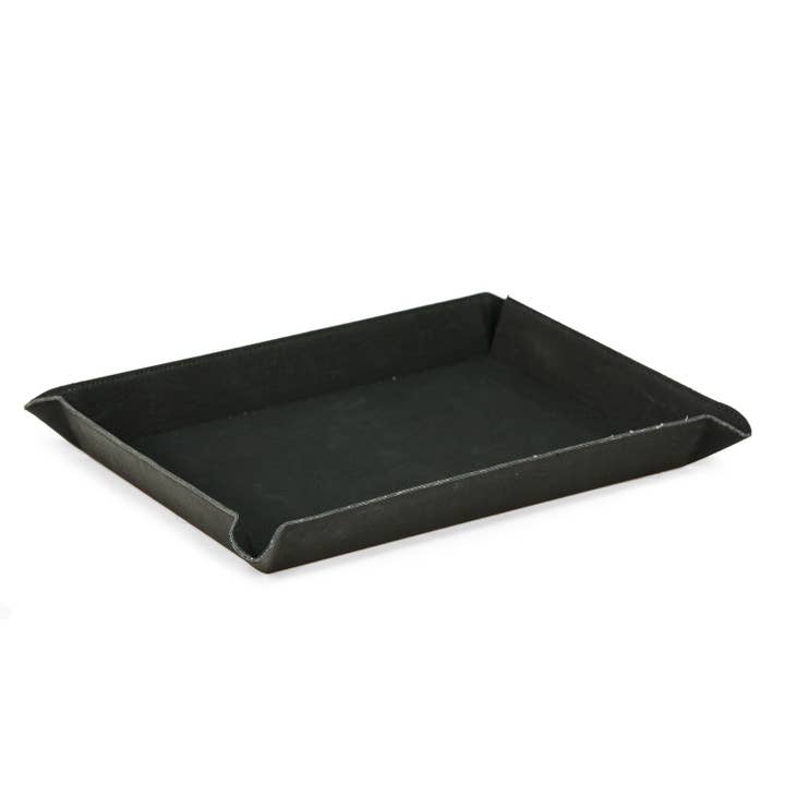 Large Black Leatherette Rectangular Valet for wholesale by BeyBerk International