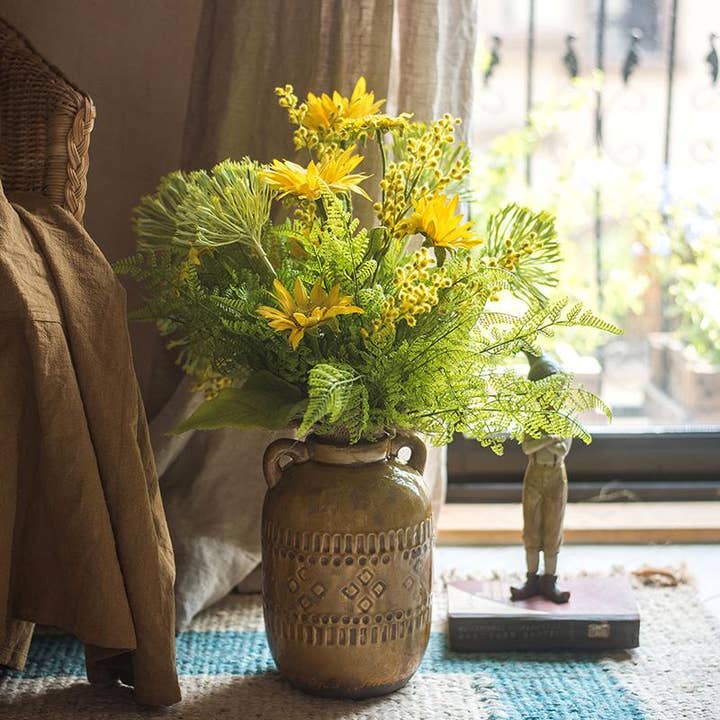 Rustic Reach - Wholesale Artificial Flowers - Artificial Flower Bouquet Country Spring Sunflower Bouquet 2
