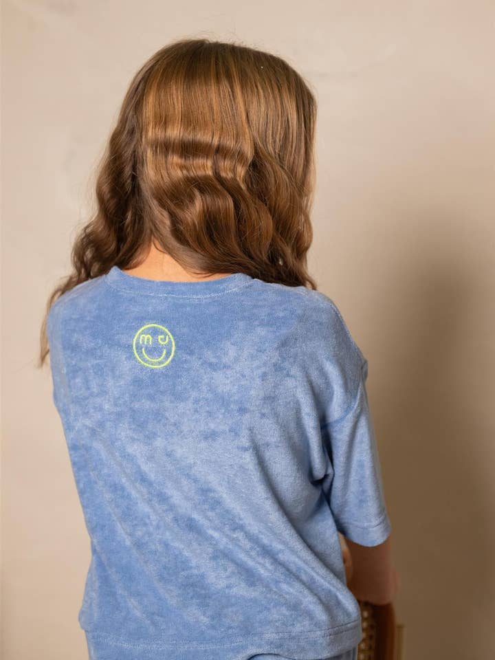 Blå Grå Frotté Crop T-shirt för wholesale av My Day My Dream