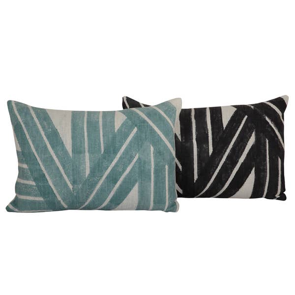 Casa Amarosa - Wholesale Throw/Decorative Pillow - Stripe Sky Throw Pillow, Aqua  - 14x20 inch4