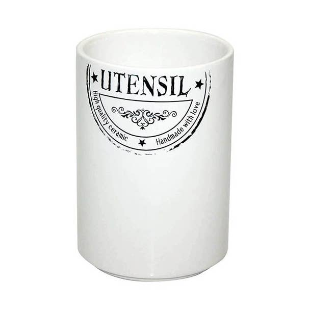 WHITE CERAMIC UTENSIL JAR for wholesale by Aktual / Dekora Import S.A