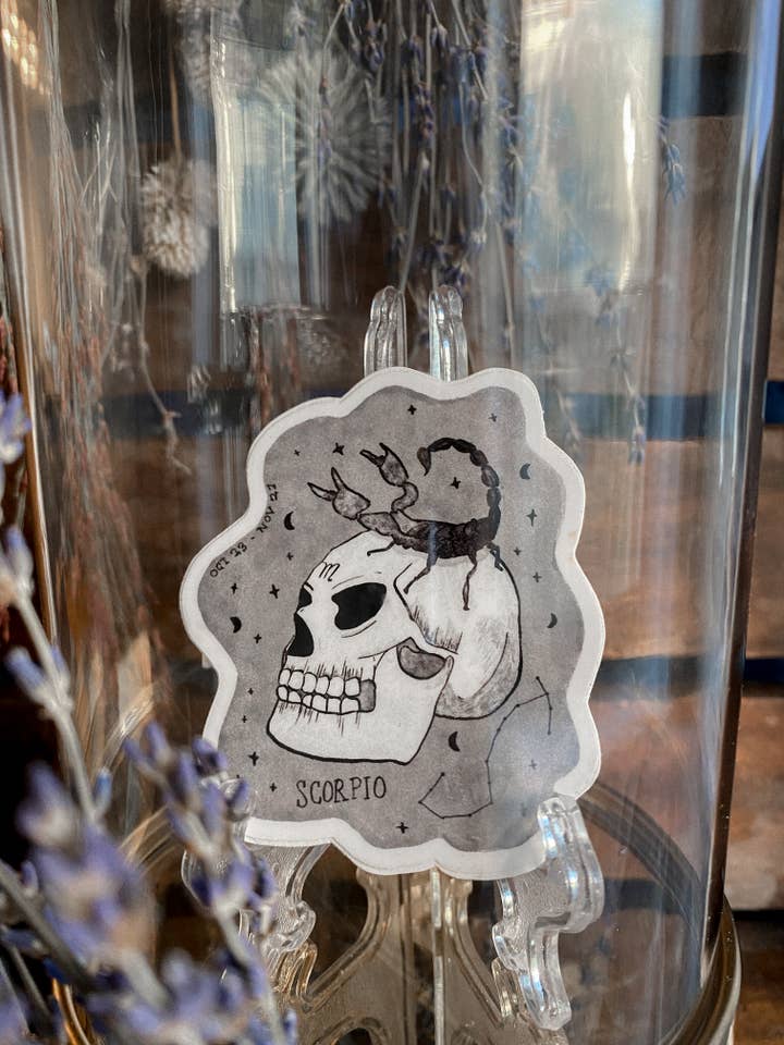 Schorpioen Astrologie Schedel Sticker voor wholesale door The Wednesday Co