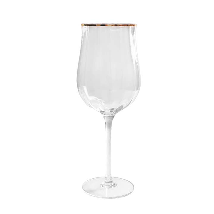 “Petal” Wine Crystal Glass with Gold Rim for wholesale by TUTU Home