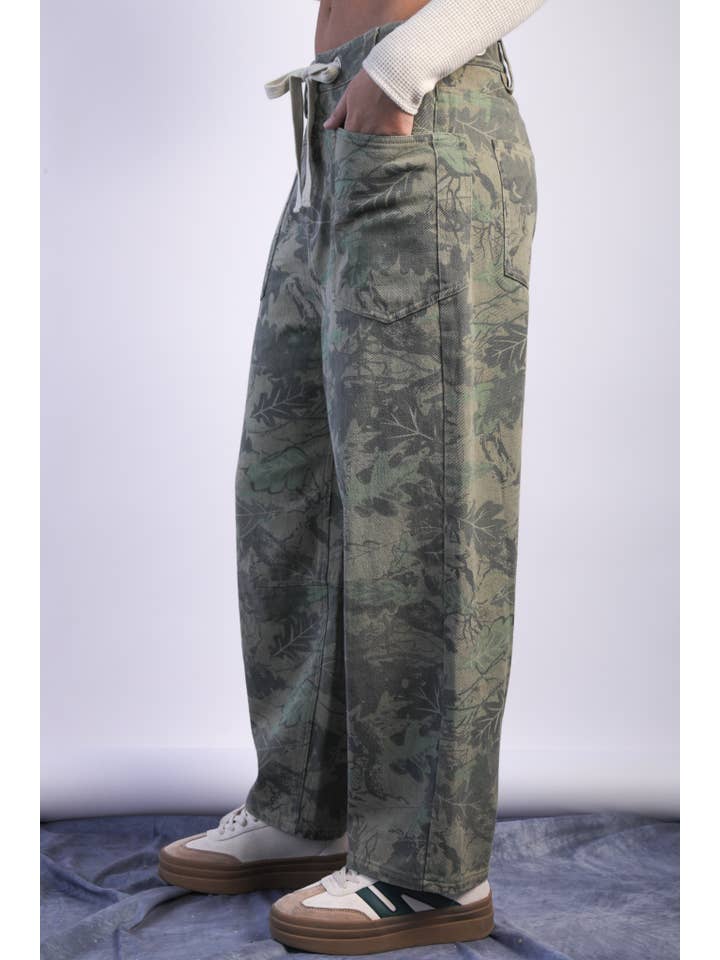 VERY J - Wholesale Jeans - Women's - VJP90048-VERY JEAN Camo & Leopard Printed Barrel Pants4