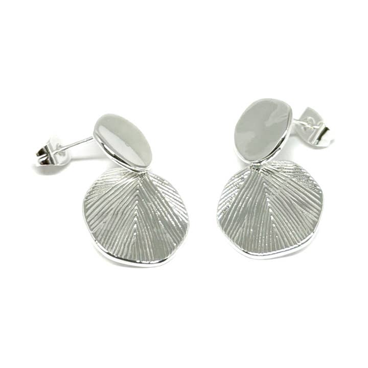 Ainsley Disc Earrings - Silver for wholesale by Clementine Jewellery