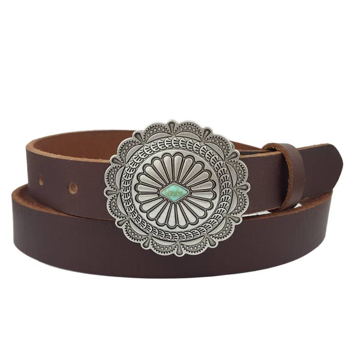 Axesoria West - Wholesale Belt - Women's - Genuine Leather Skinny Belt with Western Style Buckle