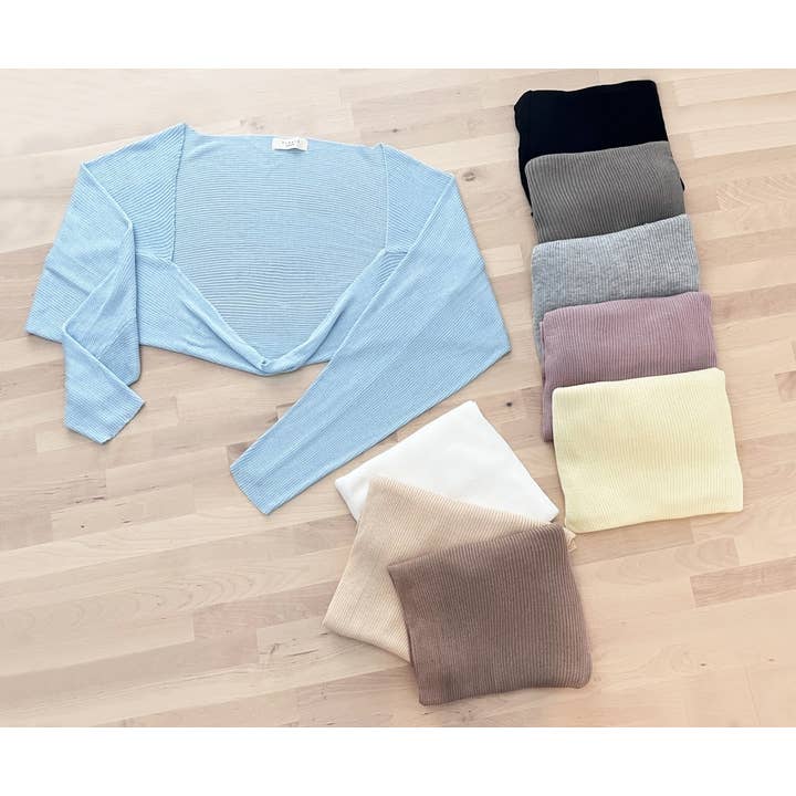 Fennco Styles – Engroshandel Cardigan - Dame – Ribstrikket cardigan bolero shrug23