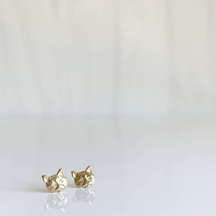 Helen Ethel Jewelry - Wholesale Stud/Post Earrings - Gilded Fauna: Meow Meow Studs1