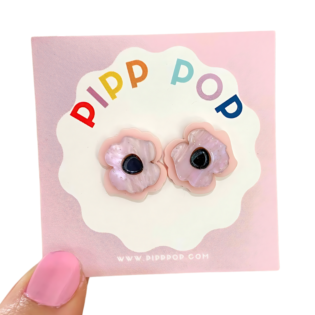 Pipp Pop – wholesale Stud/post earrings – Pip's Poppy Studs - 3 Colours Available2