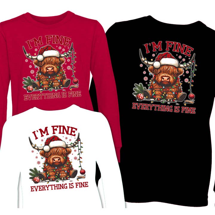 Everything's Fine Cow Tees & Long Sleeves for wholesale by Micro Me