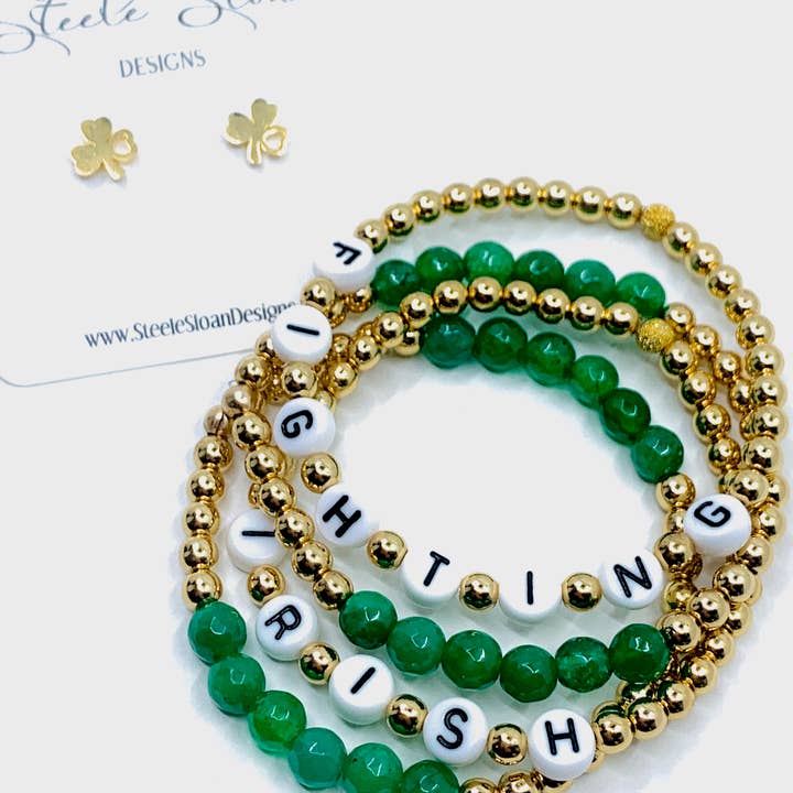 Steele Sloan Designs - Wholesale Stud/Post Earrings - 3-Leaf Shamrock Stud Earrings great for Notre Dame Gift!5