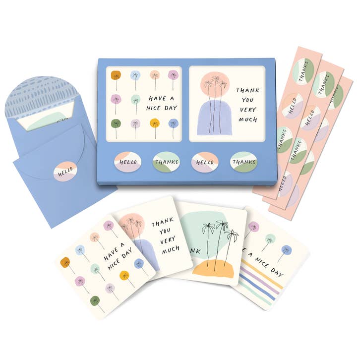 Studio Oh! - Wholesale Stationery/Notecard Set - Dotted Palms Mini Notecard Set1