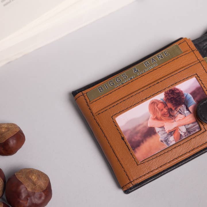 Redbrick β wholesale Wallet - Menβs β Biggs & Bane Large Capacity Men's Bifold Black & Tan Leather Wallet2