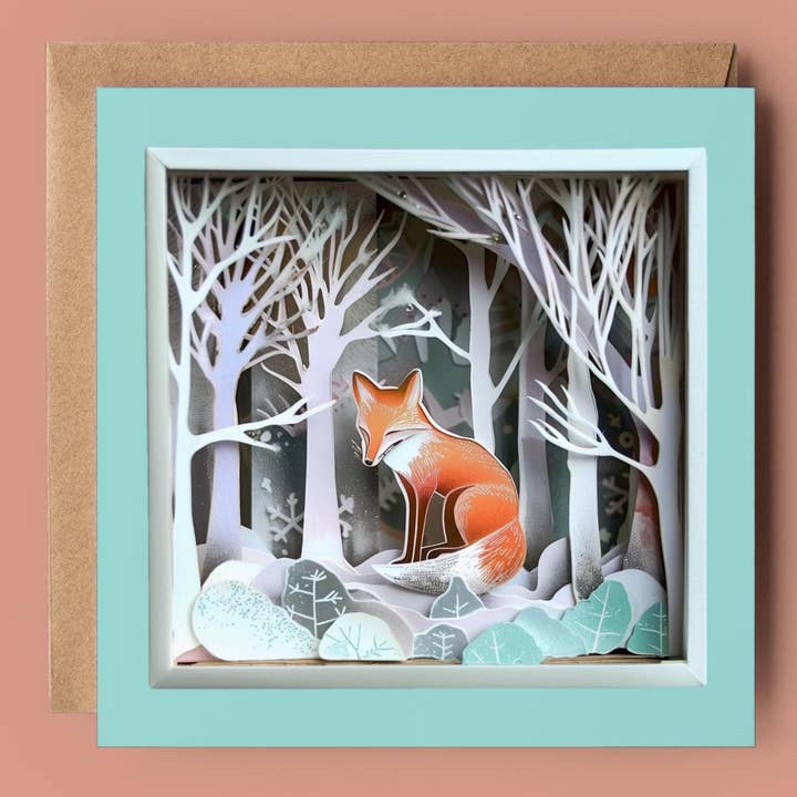 Sleepy Fox 2D-geprinte schaduwframe kaart voor wholesale door Good Post Day