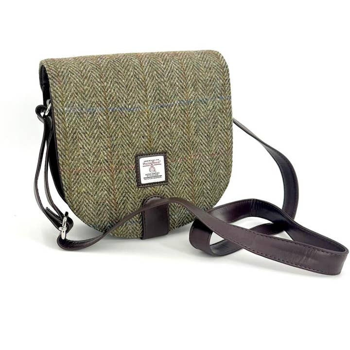 maccessori - Vendita all'ingrosso Borsa a tracolla - Donna - Borsa a tracolla Harris Tweed colore verde Country2