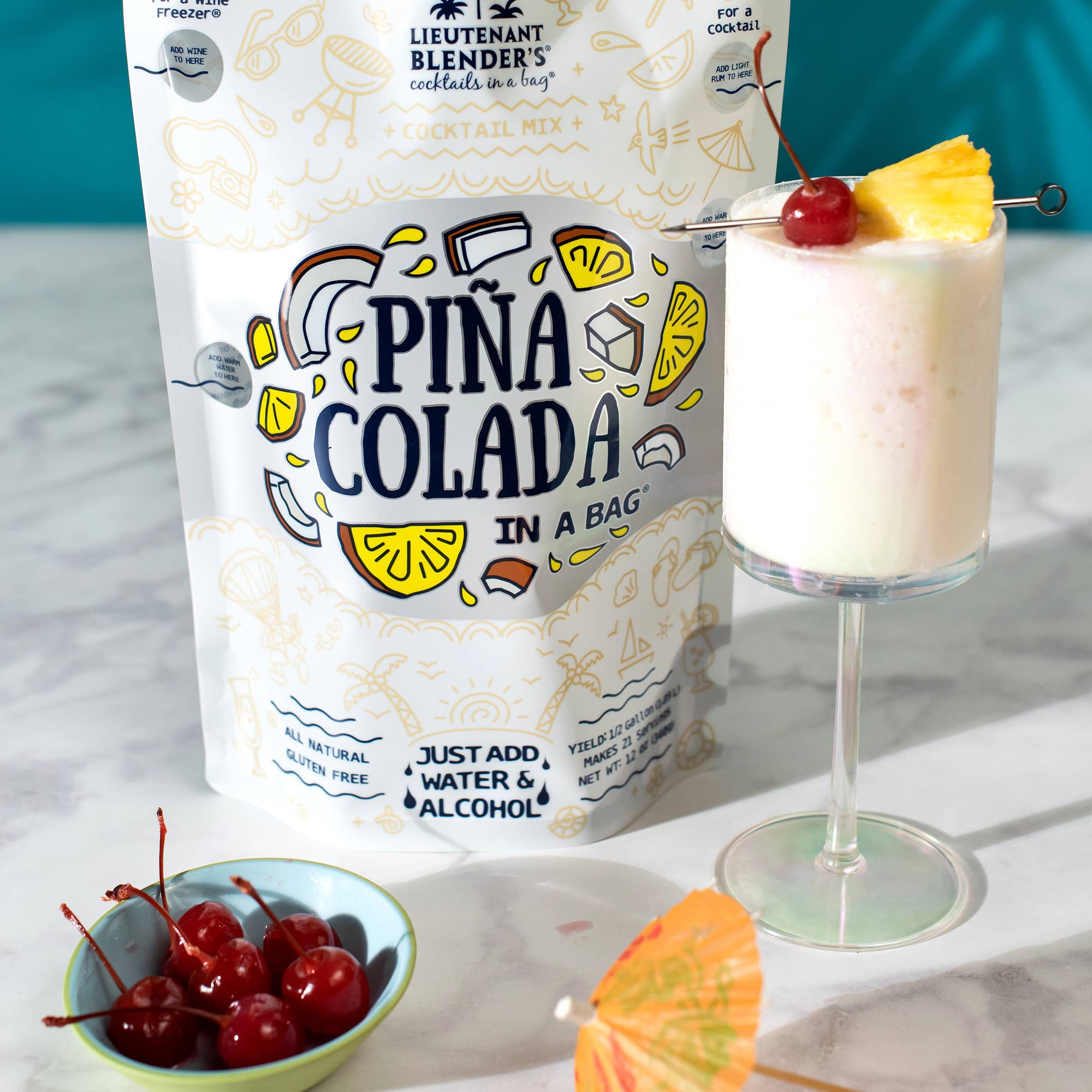 Lieutenant Blender's Cocktail Mixes - Wholesale Cocktail Mix/Syrup - Pina Colada in a Bag® Cocktail / Mocktail Slushie Mixer4