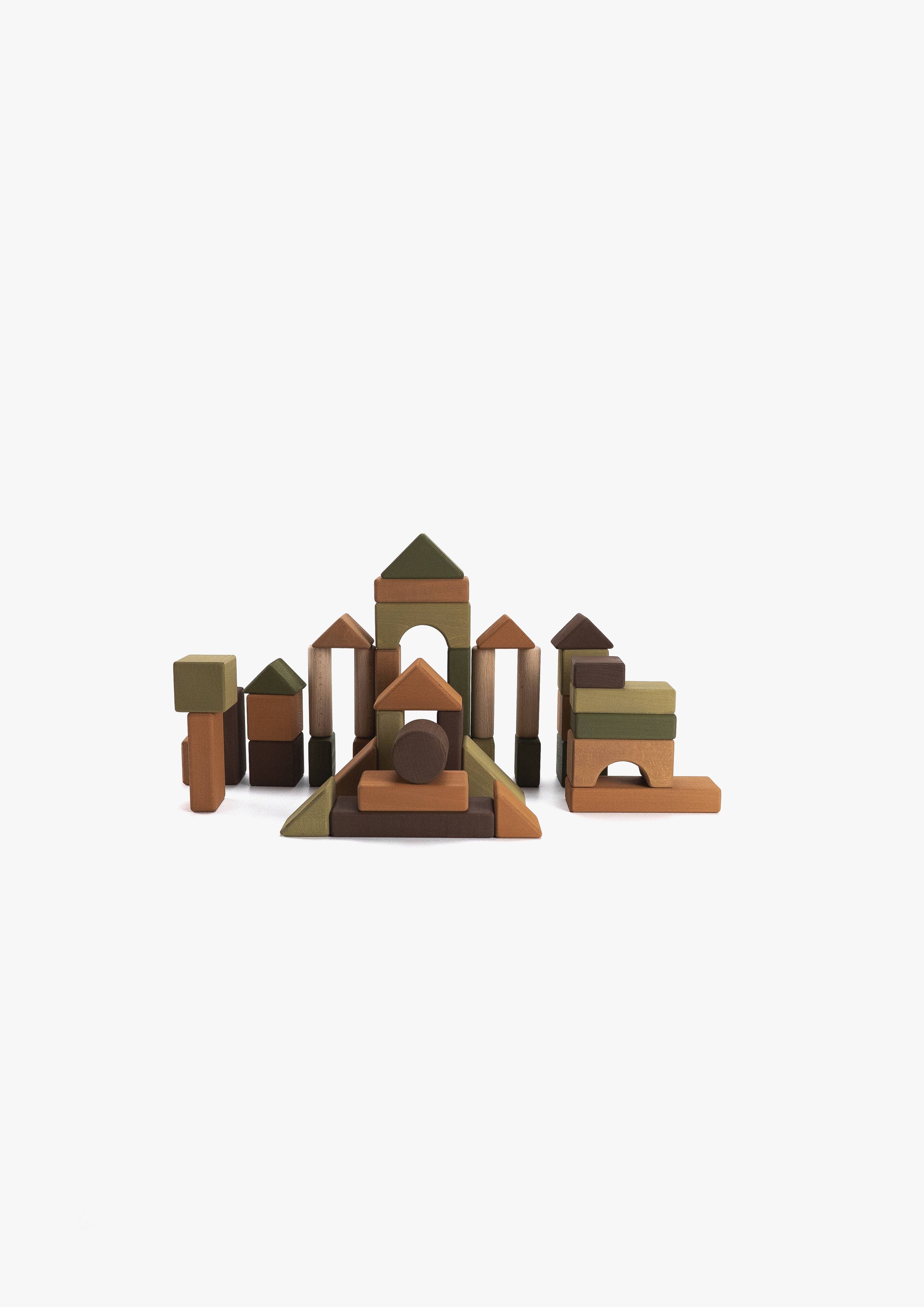 SABO concept - Vente Cubes de jeu – enfant et bébé - Ensemble de blocs en bois Castle Woodenstack Eco Toys pour enfants1
