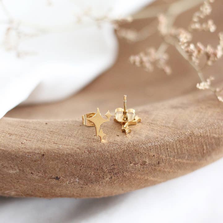 Birch Jewellery - Wholesale Stud/Post Earrings - Mini Sparkle Earrings (Gold)