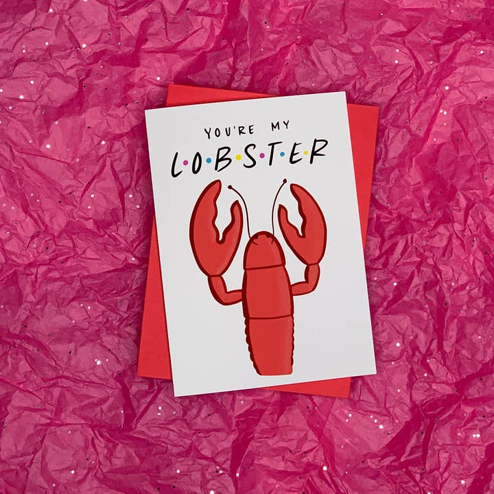 You're My Lobster Friends-Inspired Valentine's Day Card by StoneDonut Design for wholesale by Stone Donut Design, LLC