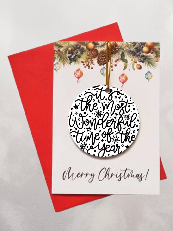 Es la época más maravillosa de... tarjeta + CHUCHERÍA DESMONTABLE para venta al por mayor de Homemade Hollydays Wholesale