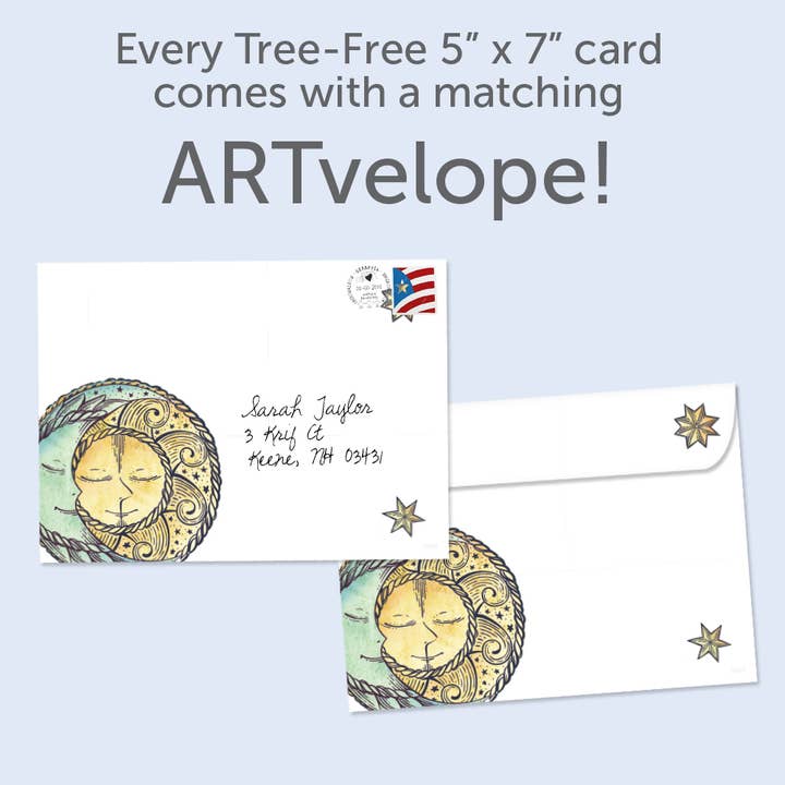 Tree-Free Greetings - Wholesale Birthday Card - Sun Moon and Stars Birthday 6 Pack 19652