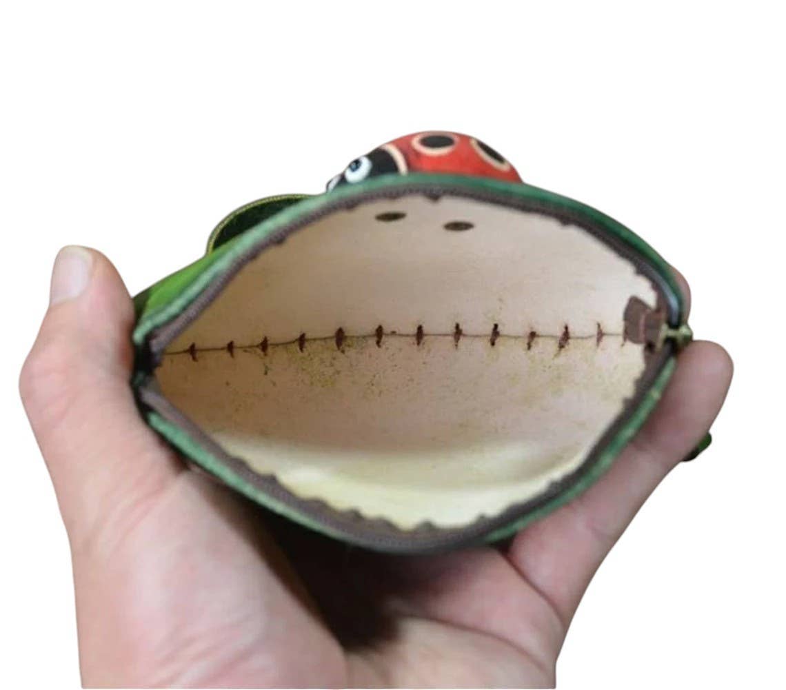 Sunflower Handmade leather inc - Wholesale Coin Purse - Women's - Ladybug With Leaf Wristlet- E526 leather coin purse wallet4