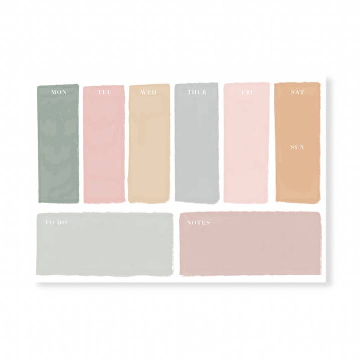 Aquarell-Wochenplan-Notizblock für den Großhandel von Aire Avenue